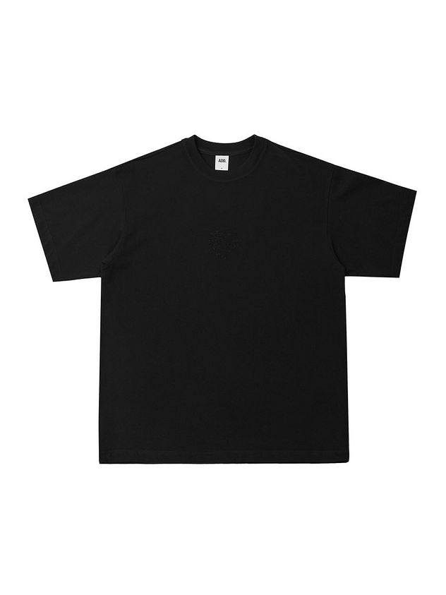 Black t-shirt on a white background